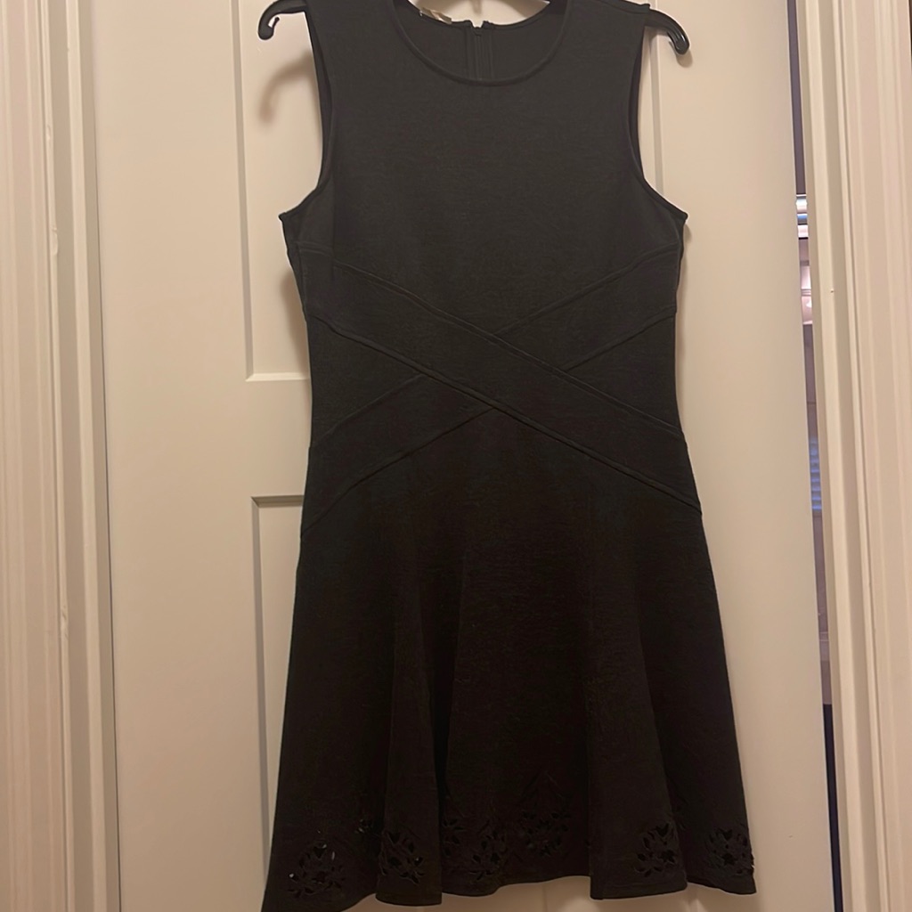 Ali Ro Laser Cut Hem Fit & Flare Dress